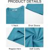 image:imageRuncati Mens TShirts Short Sleeve V Neck Casual Classic Shirt Summer Stretchy Regular Fit Lightweight TeesLake Blue