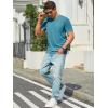 image:imageRuncati Mens TShirts Short Sleeve V Neck Casual Classic Shirt Summer Stretchy Regular Fit Lightweight TeesLake Blue