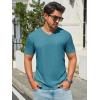 image:imageRuncati Mens TShirts Short Sleeve V Neck Casual Classic Shirt Summer Stretchy Regular Fit Lightweight TeesLake Blue