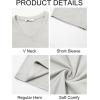 image:imageRuncati Mens TShirts Short Sleeve V Neck Casual Classic Shirt Summer Stretchy Regular Fit Lightweight TeesLight Grey