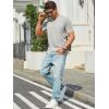 image:imageRuncati Mens TShirts Short Sleeve V Neck Casual Classic Shirt Summer Stretchy Regular Fit Lightweight TeesLight Grey