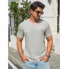 image:imageRuncati Mens TShirts Short Sleeve V Neck Casual Classic Shirt Summer Stretchy Regular Fit Lightweight TeesLight Grey