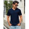 image:imageRuncati Mens TShirts Short Sleeve V Neck Casual Classic Shirt Summer Stretchy Regular Fit Lightweight TeesNavy