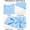 image:imageRuncati Mens TShirts Short Sleeve V Neck Casual Classic Shirt Summer Stretchy Regular Fit Lightweight TeesSky Blue