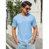 image:imageRuncati Mens TShirts Short Sleeve V Neck Casual Classic Shirt Summer Stretchy Regular Fit Lightweight TeesSky Blue