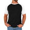 image:imageRuncati Mens Casual Slim Fit T Shirts Raglan Short Sleeve Crewneck Baseball Tees Color Block Workout Fashion ShirtWhite