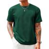 image:imageRuncati Mens Casual TShirts Short Sleeve Crewneck Summer Stretchy Shirt Textured Jacquard TopsDark Green
