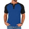 image:imageRuncati Mens Henley Shirts Raglan Short Sleeve Casual Baseball Tees Summer Classic Color Block Workout T ShirtsNavy