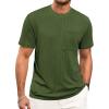 image:imageRuncati Mens Short Sleeve TShirts Casual Knit Texture Crewneck Pocket Tee Tops Loose Fit Summer ShirtArmy Green