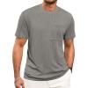 image:imageRuncati Mens Short Sleeve TShirts Casual Knit Texture Crewneck Pocket Tee Tops Loose Fit Summer ShirtGrey