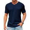 image:imageRuncati Mens TShirts Short Sleeve V Neck Casual Classic Shirt Summer Stretchy Regular Fit Lightweight TeesNavy
