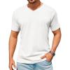 image:imageRuncati Mens TShirts Short Sleeve V Neck Casual Classic Shirt Summer Stretchy Regular Fit Lightweight TeesWhite