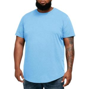 image:imageRuncati Mens Big and Tall Shirts Short Sleeve Crew Neck Casual TShirt Hipster Hip Hop Longline Tee ShirtsSky Blue