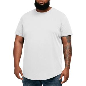 image:imageRuncati Mens Big and Tall Shirts Short Sleeve Crew Neck Casual TShirt Hipster Hip Hop Longline Tee ShirtsWhite