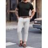 image:imageMens Casual Slim Fit Basic Tops Short Sleeve Shirt Turtleneck T Shirts Rib Knitted Stretch Pullover Sweater01 Black