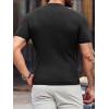 image:imageMens Casual Slim Fit Basic Tops Short Sleeve Shirt Turtleneck T Shirts Rib Knitted Stretch Pullover Sweater01 Black