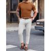 image:imageMens Casual Slim Fit Basic Tops Short Sleeve Shirt Turtleneck T Shirts Rib Knitted Stretch Pullover Sweater01 Brown