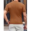image:imageMens Casual Slim Fit Basic Tops Short Sleeve Shirt Turtleneck T Shirts Rib Knitted Stretch Pullover Sweater01 Brown
