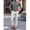 image:imageMens Casual Slim Fit Basic Tops Short Sleeve Shirt Turtleneck T Shirts Rib Knitted Stretch Pullover Sweater01 Gray