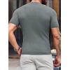 image:imageMens Casual Slim Fit Basic Tops Short Sleeve Shirt Turtleneck T Shirts Rib Knitted Stretch Pullover Sweater01 Gray