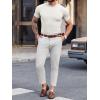 image:imageMens Casual Slim Fit Basic Tops Short Sleeve Shirt Turtleneck T Shirts Rib Knitted Stretch Pullover Sweater01 White