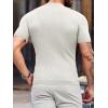 image:imageMens Casual Slim Fit Basic Tops Short Sleeve Shirt Turtleneck T Shirts Rib Knitted Stretch Pullover Sweater01 White