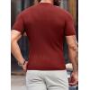image:imageMens Casual Slim Fit Basic Tops Short Sleeve Shirt Turtleneck T Shirts Rib Knitted Stretch Pullover Sweater01 Wine Red
