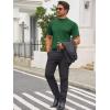 image:imageMens Mock Turtleneck T Shirts Short Sleeve Cotton Basic Undershirt Relaxed Fit Lightweight Solid Pullover TopsArmy Green