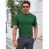 image:imageMens Mock Turtleneck T Shirts Short Sleeve Cotton Basic Undershirt Relaxed Fit Lightweight Solid Pullover TopsArmy Green
