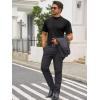 image:imageMens Mock Turtleneck T Shirts Short Sleeve Cotton Basic Undershirt Relaxed Fit Lightweight Solid Pullover TopsBlack
