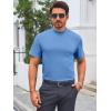 image:imageMens Mock Turtleneck T Shirts Short Sleeve Cotton Basic Undershirt Relaxed Fit Lightweight Solid Pullover TopsBlue
