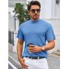 image:imageMens Mock Turtleneck T Shirts Short Sleeve Cotton Basic Undershirt Relaxed Fit Lightweight Solid Pullover TopsBlue