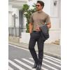 image:imageMens Mock Turtleneck T Shirts Short Sleeve Cotton Basic Undershirt Relaxed Fit Lightweight Solid Pullover TopsKhaki