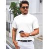 image:imageMens Mock Turtleneck T Shirts Short Sleeve Cotton Basic Undershirt Relaxed Fit Lightweight Solid Pullover TopsWhite