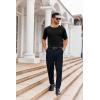 image:imageRuncati Mens Casual T Shirt Stretch Short Sleeve Knit Slim Fit Crew Neck Pullover Sweater Solid Basic TopsBlack