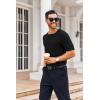 image:imageRuncati Mens Casual T Shirt Stretch Short Sleeve Knit Slim Fit Crew Neck Pullover Sweater Solid Basic TopsBlack