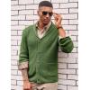 image:imageRuncati Mens Shawl Collar Cardigan Sweater Cable Knit Button Down Winter Chunky Sweaters with PocketsArmy Green