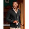 image:imageRuncati Mens Shawl Collar Cardigan Sweater Cable Knit Button Down Winter Chunky Sweaters with PocketsBlack
