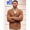 image:imageRuncati Mens Shawl Collar Cardigan Sweater Cable Knit Button Down Winter Chunky Sweaters with PocketsBrown
