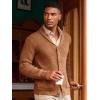 image:imageRuncati Mens Shawl Collar Cardigan Sweater Cable Knit Button Down Winter Chunky Sweaters with PocketsBrown