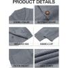 image:imageRuncati Mens Shawl Collar Cardigan Sweater Cable Knit Button Down Winter Chunky Sweaters with PocketsGray
