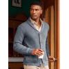 image:imageRuncati Mens Shawl Collar Cardigan Sweater Cable Knit Button Down Winter Chunky Sweaters with PocketsGray