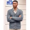 image:imageRuncati Mens Shawl Collar Cardigan Sweater Cable Knit Button Down Winter Chunky Sweaters with PocketsGray