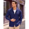 image:imageRuncati Mens Shawl Collar Cardigan Sweater Cable Knit Button Down Winter Chunky Sweaters with PocketsNavy