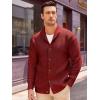 image:imageRuncati Mens Shawl Collar Cardigan Sweater Cable Knit Button Down Winter Chunky Sweaters with PocketsWine Red
