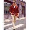 image:imageRuncati Mens Shawl Collar Cardigan Sweater Cable Knit Button Down Winter Chunky Sweaters with PocketsWine Red