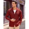 image:imageRuncati Mens Shawl Collar Cardigan Sweater Cable Knit Button Down Winter Chunky Sweaters with PocketsWine Red