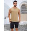 image:imageRuncati Mens Sleeveless Tank Tops Workout Cut Off Shirt Muscle Athletic Gym Summer Beach T ShirtsLight Khaki