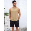 image:imageRuncati Mens Sleeveless Tank Tops Workout Cut Off Shirt Muscle Athletic Gym Summer Beach T ShirtsLight Khaki