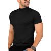 image:imageMens Casual Slim Fit Basic Tops Short Sleeve Shirt Turtleneck T Shirts Rib Knitted Stretch Pullover Sweater01 Black
